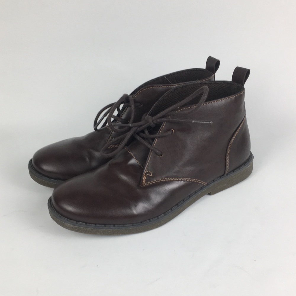 Boys Lace Up Faux Leather Boots